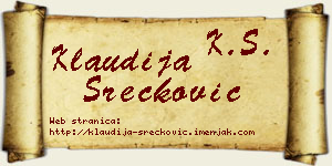 Klaudija Srećković vizit kartica